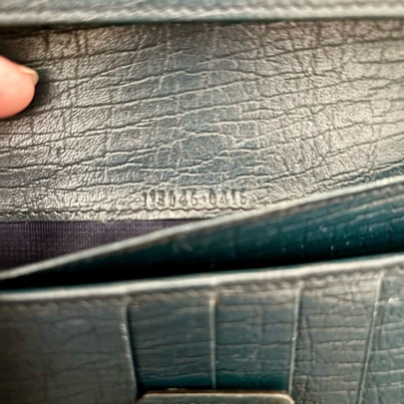 Authentic Gucci GG Guccissima Canvas/Blue Leather Long Wallet/Coin Pocket - Picture 8 of 11